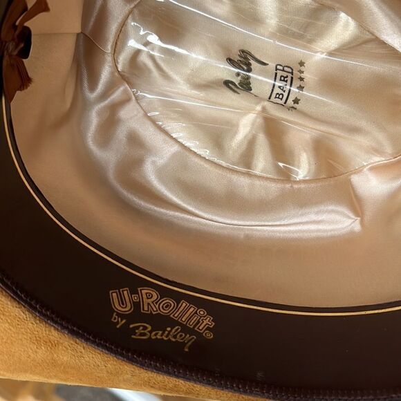 Warm Tan Genuine Leather Cowboy Hat, 57cm Excellent Condition - Picture 5 of 7